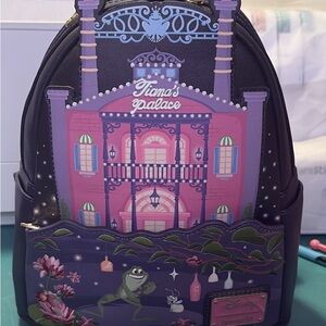 Loungefly Disney Princess Tiana Palace Black Purple Pink Backpack